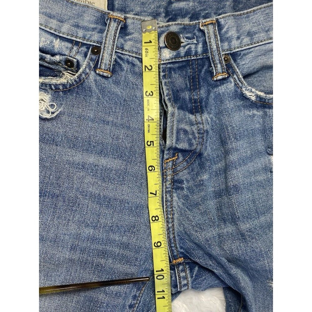 Abercrombie & Fitch Jeans Mens 28 X 30 Blue Button Fly The A&F Skinny Distressed - Picture 3 of 9